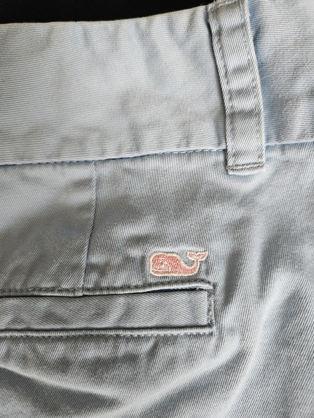 Vineyard Vines Women's Chino Shorts in Light Blue & Navy - Picture 6 of 7